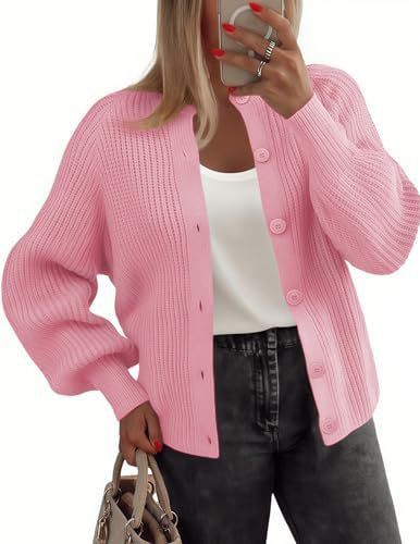 Women’s Round Neck Buckle Cardigan