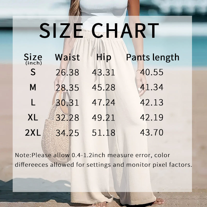 Women’s High Waist Elastic Wide Leg Pants