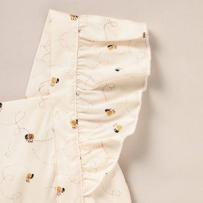Baby Girl Bee Romper 1st Birthday Outfit Infant Bubble Romper