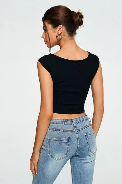 Women’s Sweetheart Ribbed Crop Top