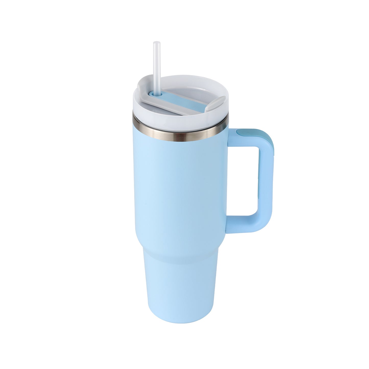 40 oz Insulated Tumbler with Handle & Straw – Stainless Steel Spill-Proof Travel Mug for Car, Office, Gym