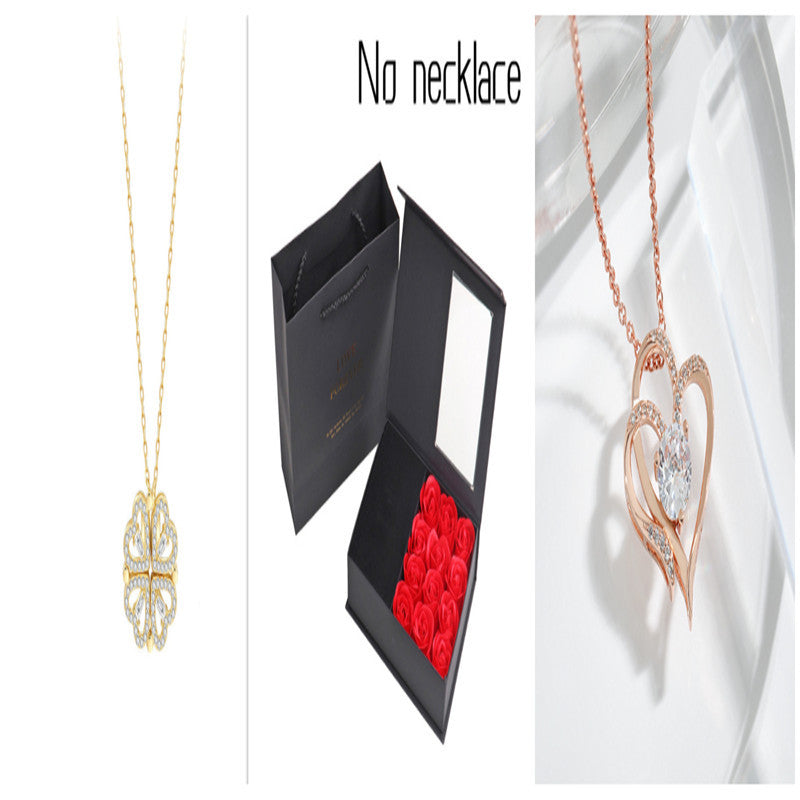 Women’s Zircon Four-leaf Clover Necklace – Multi-Wear Detachable Clavicle Chain