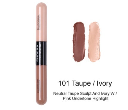 "Double Head Liquid Concealer Natural Color Brightening Full Coverage Makeup"