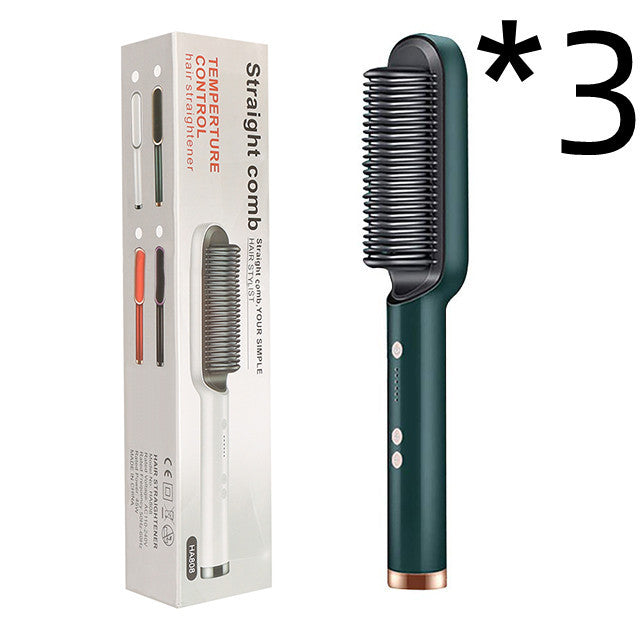2-in-1 Hair Straightener & Curling Hot Comb – Electric Hair Brush