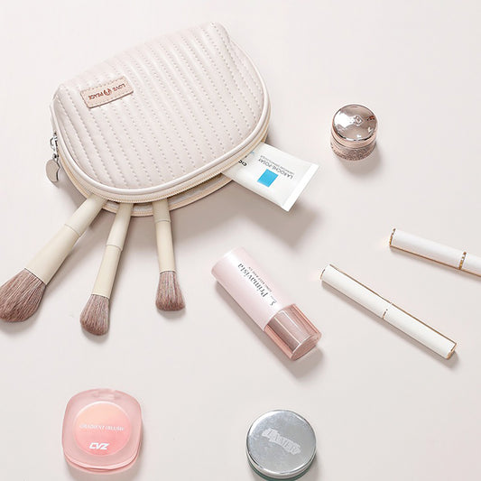 Round Cake Cosmetic Travel Bag Set Waterproof PU