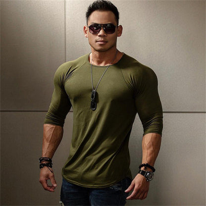 Men’s Long Sleeve Sports Shirt – Loose Fit Quick Dry Training Top