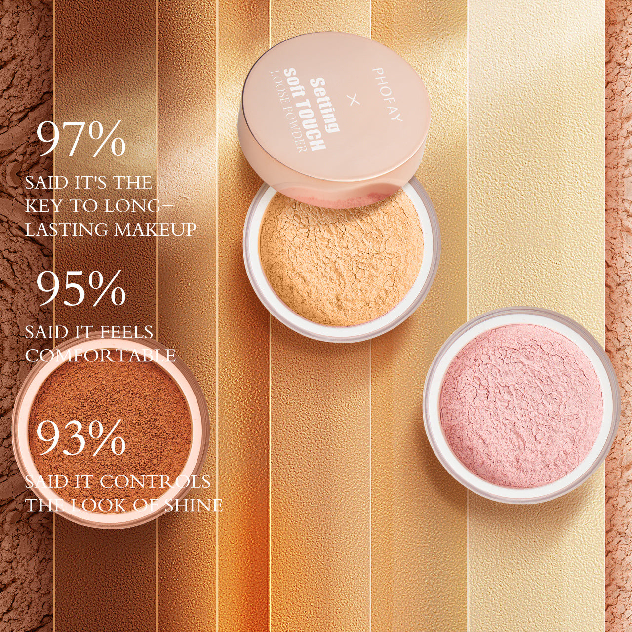 "PHOFAY Soft Touch Loose Setting Powder Makeup"