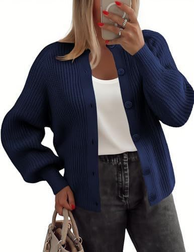 Women’s Round Neck Buckle Cardigan