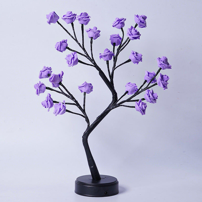 Flower Tree Rose Table Lamp – USB Fairy Night Light for Home & Gifts