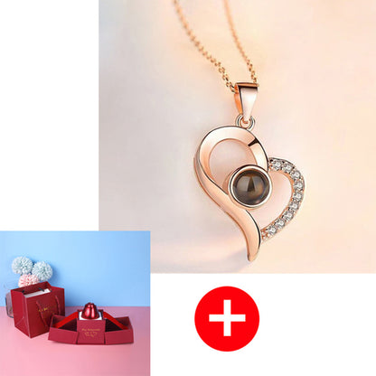 Valentine’s Day Metal Rose Jewelry Box – Necklace Gift