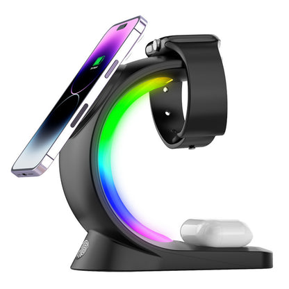 3-in-1 Magnetic Wireless Charger with Fast Charging for Phone, AirPods, iPhone, and Watch