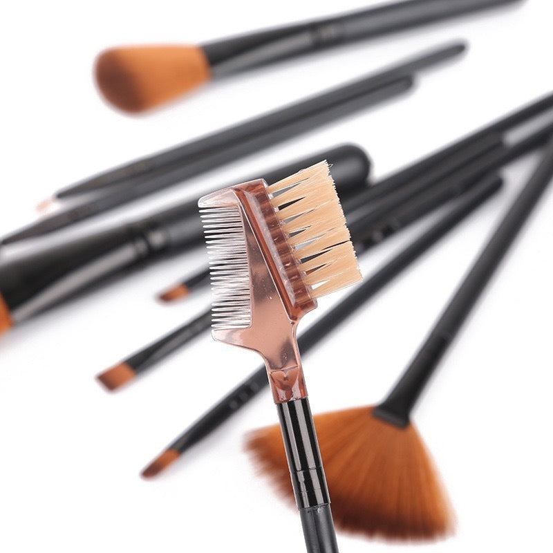 12-Pcs Makeup Brush Set – Blush, Eyeshadow, Eyelash & Highlighter Brushes