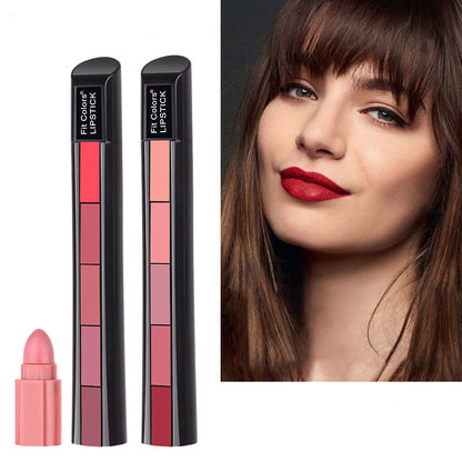5-Color Matte Lipstick Set – Long Lasting Waterproof Velvet