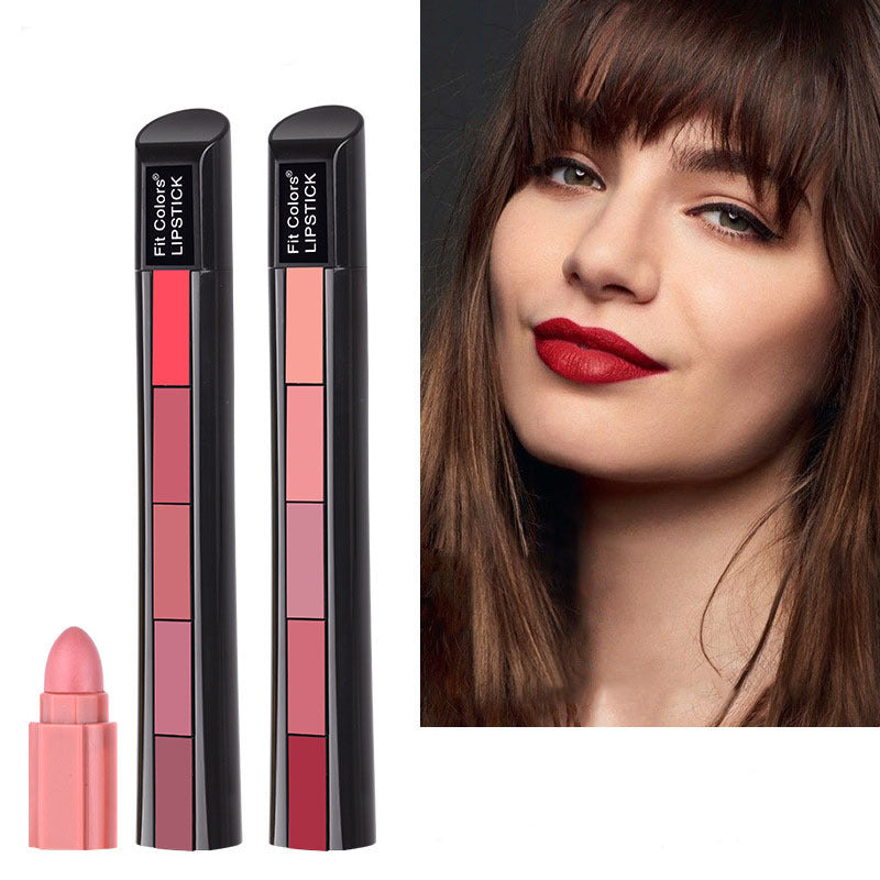 5-Color Matte Lipstick Set – Long Lasting Waterproof Velvet