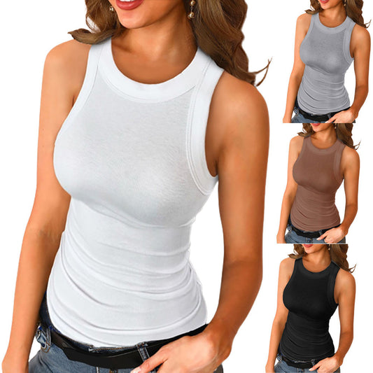 Women’s Basic Round Neck Sleeveless Tank Top