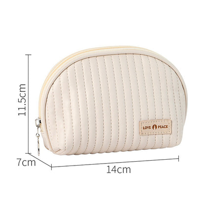 Round Cake Cosmetic Travel Bag Set Waterproof PU