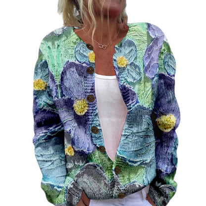 Women’s 3D Printed Knit Cardigan