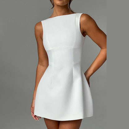 Women's Sexy Slim Backless Sleeveless Mini Dress