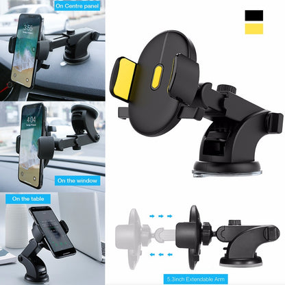 "Long Arm Car Phone Holder – Dashboard & Windshield Mount with Strong Suction Cup – Fits All Phones"