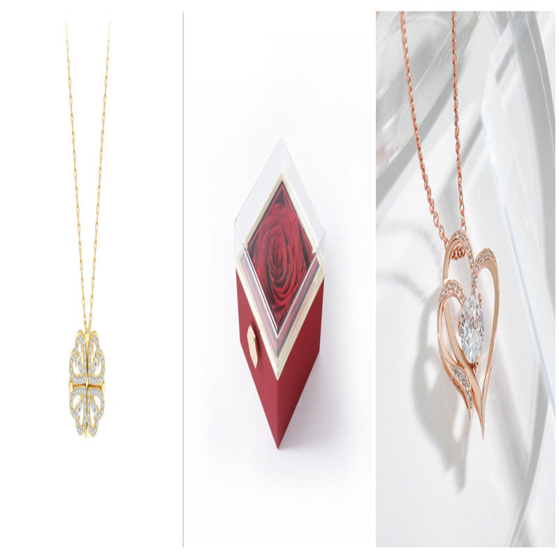 Women’s Zircon Four-leaf Clover Necklace – Multi-Wear Detachable Clavicle Chain