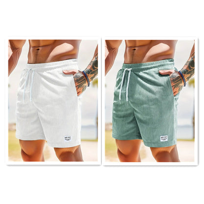 Men’s Lace-Up Corduroy Shorts – Summer Sports Pants