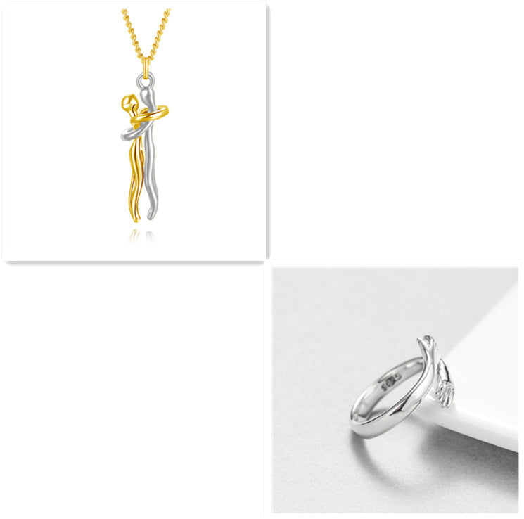 Love Hug Necklace for Couples – Unisex Jewelry Gift for Men and Women