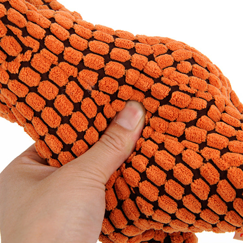 Dinosaur Plush Dog Toy – Interactive Chew Toy with Squeaker for Small & Large Dogs