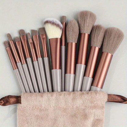 13pcs Makeup Brush Set – Soft & Fluffy Professional Beauty Kit with Foundation, Powder, Eyeshadow, Kabuki Brushes & Sponge