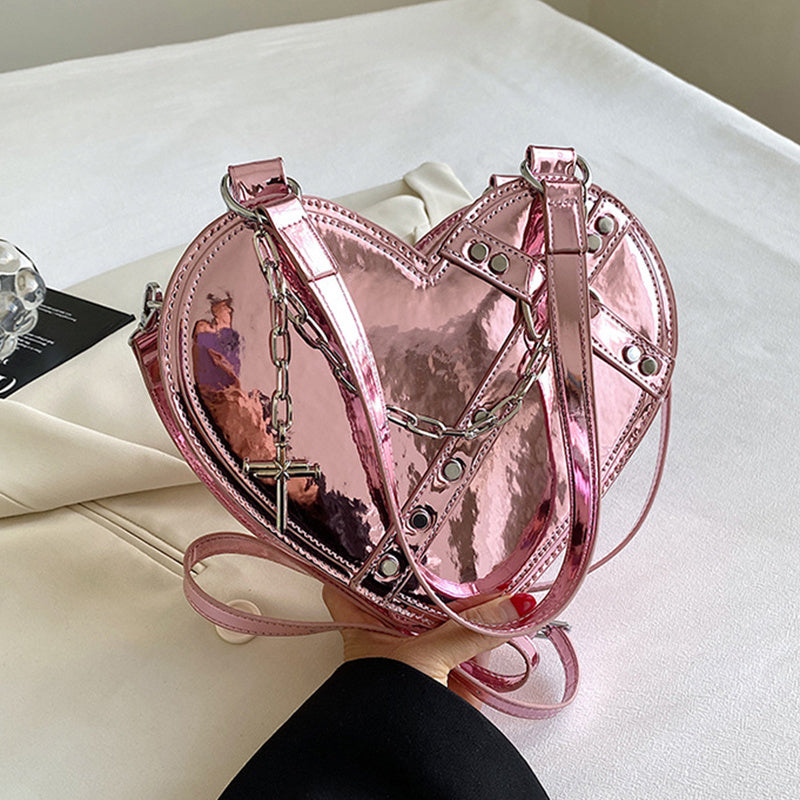 Women’s Heart Chain Large Shoulder Bag