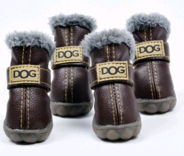 Warm Dog Snow Boots – Thick Winter Shoes for Teddy & Small Breeds