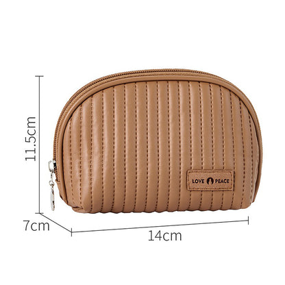 Round Cake Cosmetic Travel Bag Set Waterproof PU