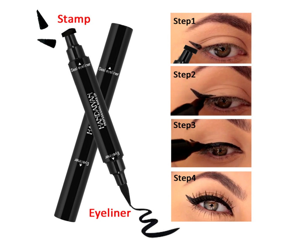 2-in-1 Double Head Seal Eyeliner – Triangle Stamp & Waterproof Liner