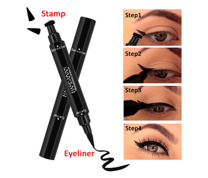 2-in-1 Double Head Seal Eyeliner – Triangle Stamp & Waterproof Liner