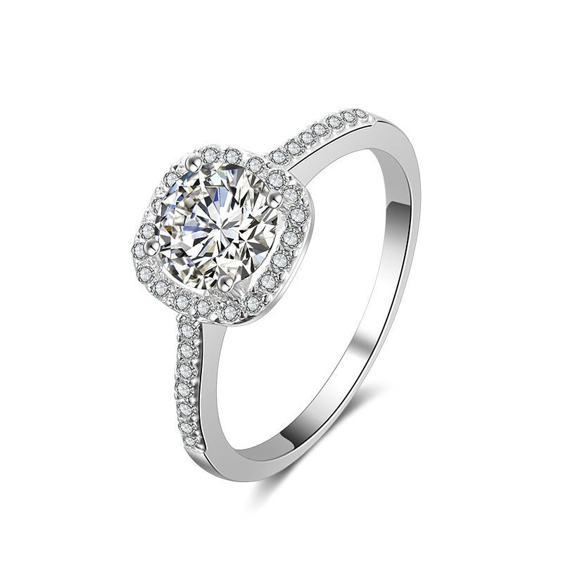 Silver Cubic Zirconia Engagement Ring