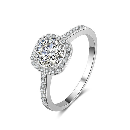 Silver Cubic Zirconia Engagement Ring