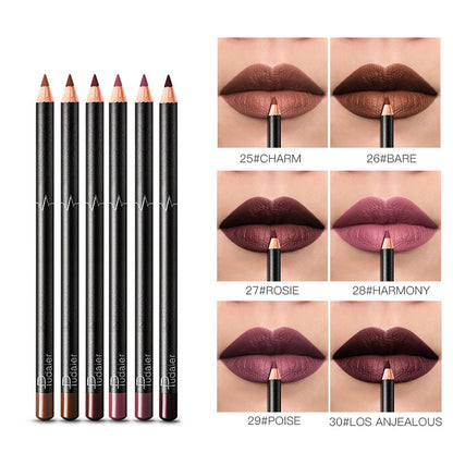 36-Color Waterproof Lip Liner Set – Non-Smudge Nude Shades