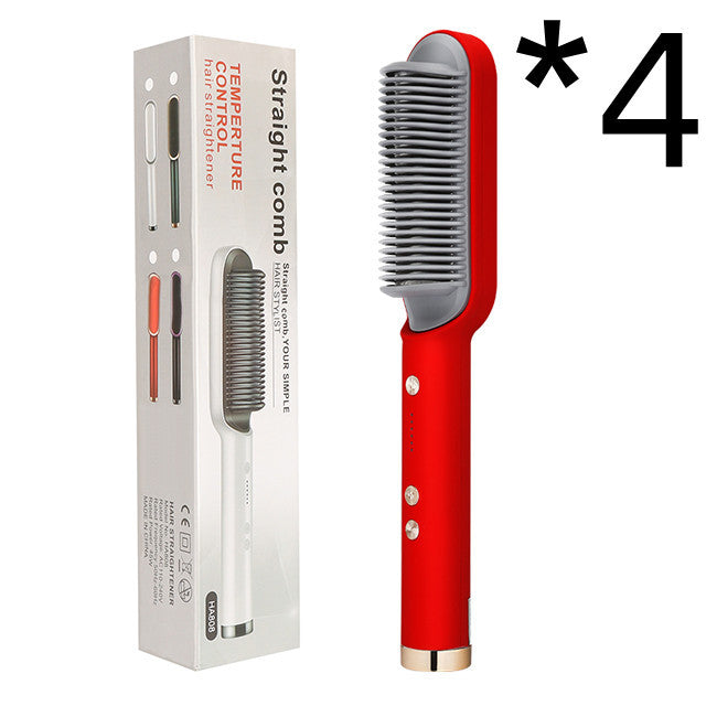 2-in-1 Hair Straightener & Curling Hot Comb – Electric Hair Brush