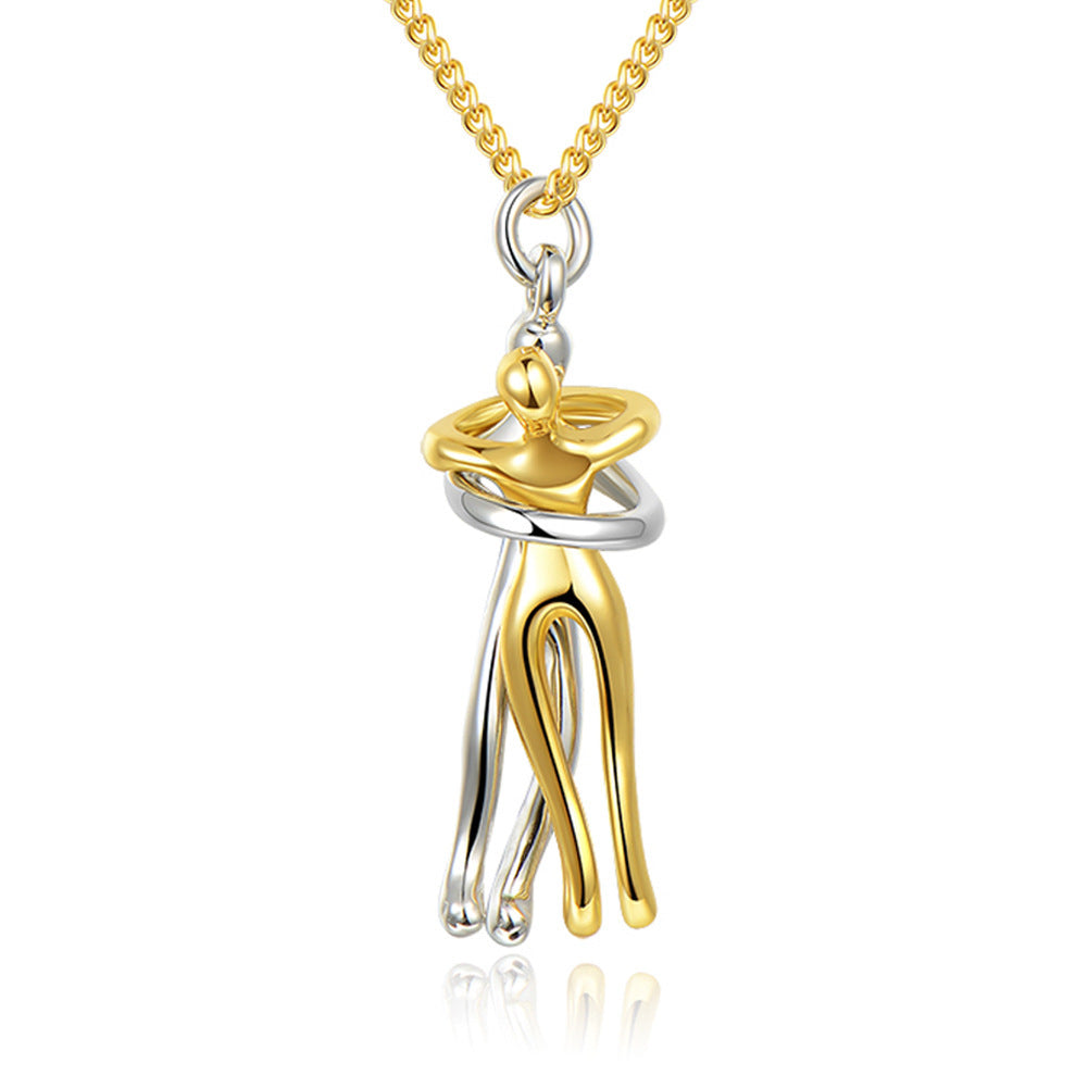 Love Hug Necklace for Couples – Unisex Jewelry Gift for Men and Women