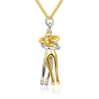 Love Hug Necklace for Couples – Unisex Jewelry Gift for Men and Women
