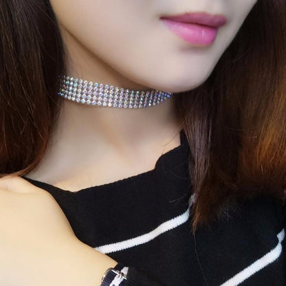 Women’s Crystal Rhinestone Choker Necklace – Wedding Jewelry