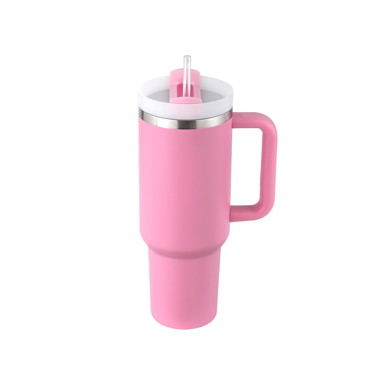 40 oz Insulated Tumbler with Handle & Straw – Stainless Steel Spill-Proof Travel Mug for Car, Office, Gym