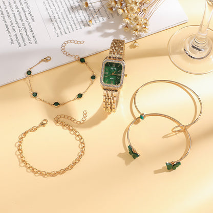 Women’s Wild Emerald Watch & Bracelet Set