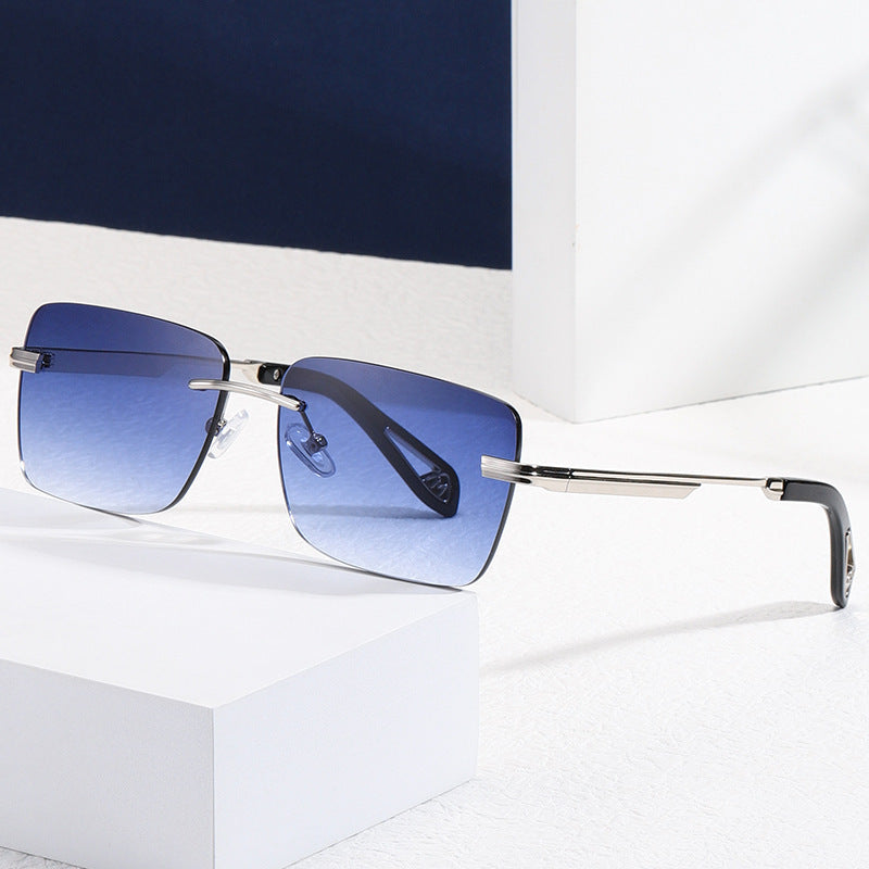 Frameless Square Sunglasses – Retro Men & Women Shades