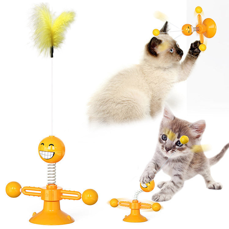 Rotating Cat Windmill Toy
