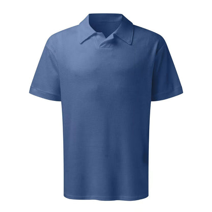 Men’s 2pcs Set V-Neck Polo & Shorts – Summer Casual