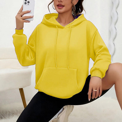Women’s Loose Fit Drawstring Sweatshirt with Pockets