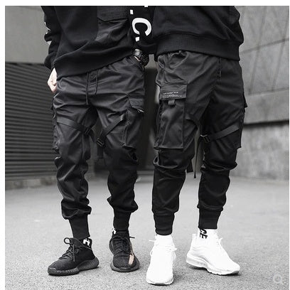 Men’s Black Hip Hop Cargo Joggers