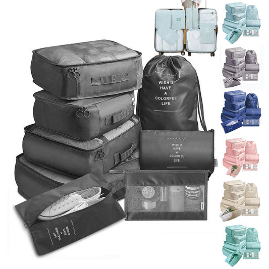 8pcs Travel Packing Cubes – Luggage Organizer Set for Clothes, Shoes & Underwear