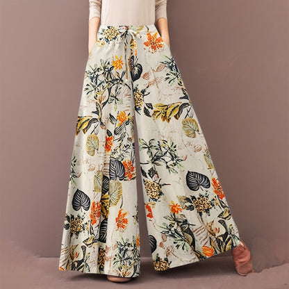 Plus Size Botanical Wide Leg Pants