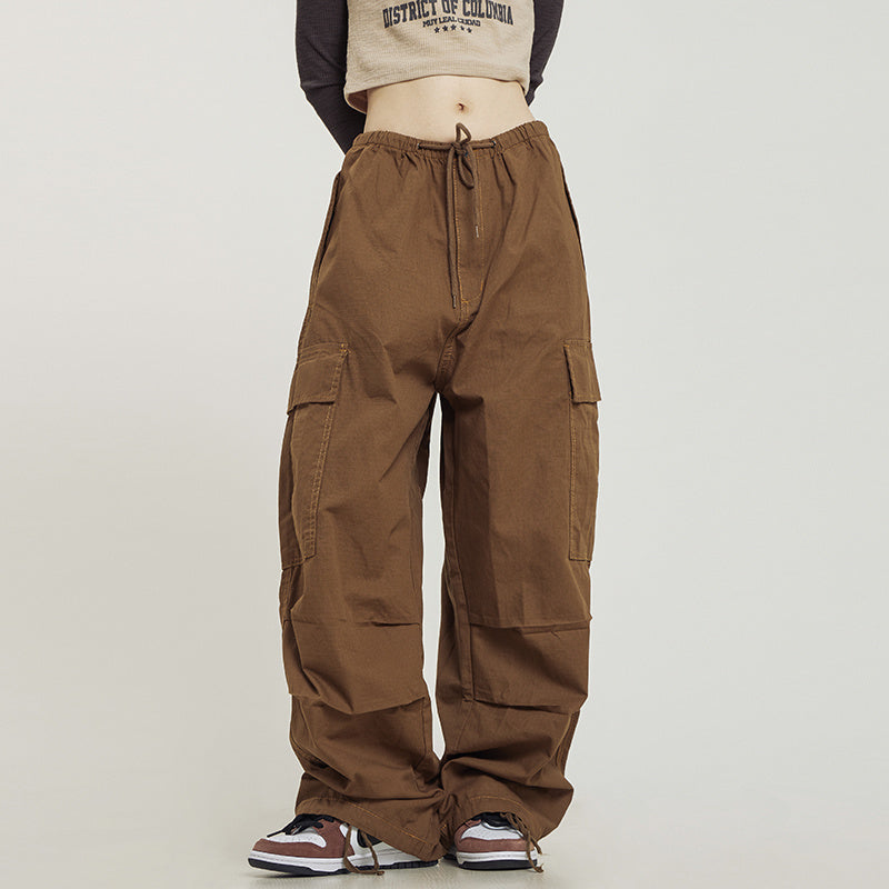 Retro Khaki Cargo Pants – Multi Pocket